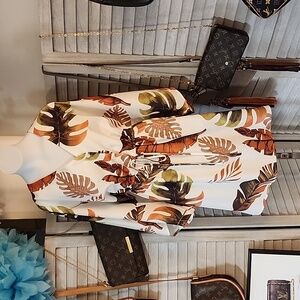 Shein brand dress with tropical print